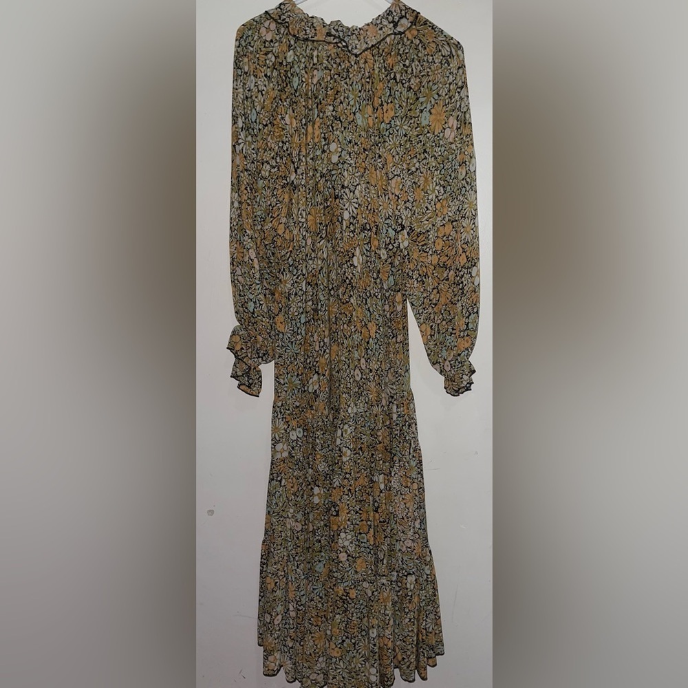Free People Feeling Groovy Floral Boho  Ruffle Oversize Tiered Maxi dress - Picture 12 of 16